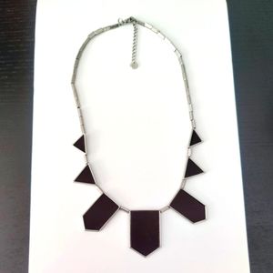 House of Harlow 1960 Leather Geometric Station Necklace